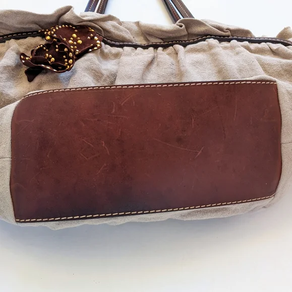 Vintage Moschino Structured Canvas and Leather Tote Bag - Picture 9 of 15